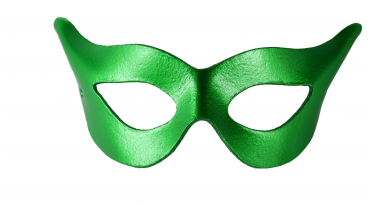 Fröhlich grüne Naturleder-Maske